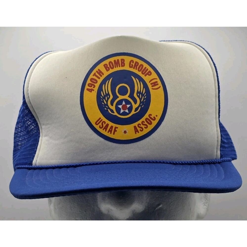 Vintage 409th‎ Bomb Group USAAF Trucker Hat Snapback Foam Cap Mesh Back San Sun